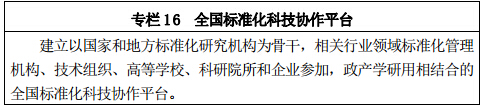 專欄 16 	全國(guó)標(biāo)準(zhǔn)化科技協(xié)作平臺(tái) 建立以國(guó)家和地方