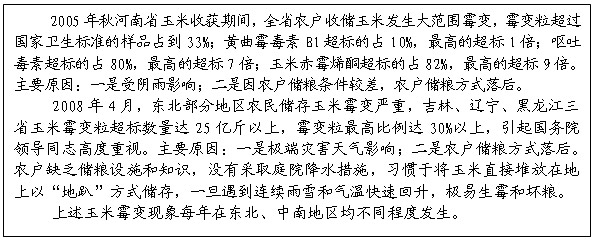 專欄1：部分省份農(nóng)戶儲(chǔ)糧霉變案例 