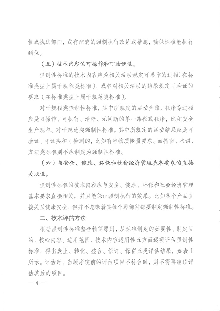 國標(biāo)委綜合函〔2016〕6號《國家標(biāo)準(zhǔn)委關(guān)于印發(fā)〈強(qiáng)制性標(biāo)準(zhǔn)整合精簡評估方法〉的通知》4