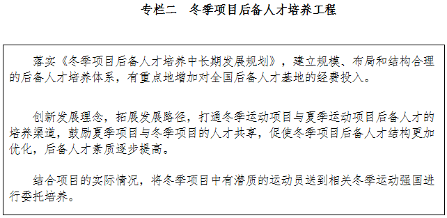 專欄二冬季項(xiàng)目后備人才培養(yǎng)工程
